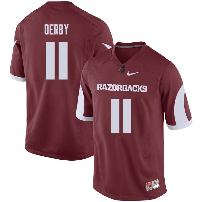 Men #11 A.J. Derby Arkansas Razorback College Football Jerseys Sale-Cardinal